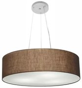 Lustre Pendente Cilíndrico Md-4193 Cúpula em Tecido 70x15cm Café - Bivolt