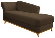 Recamier Vanessa 140cm Lado Direito Suede Marrom - ADJ Decor