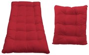 Kit Almofadas para Poltrona e Puff Costela Suede Vermelho - ADJ Decor