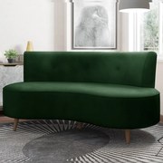 Sofá Living 2 Lugares 135cm Aang Pés Palito Veludo Verde G33 - Gran Belo