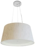 Lustre Pendente Cone Md-4144 Cúpula em Tecido 25x50x40cm Linho Bege / Branco - Bivolt