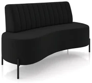 Sofá 2 Lugares Living 160cm Pé Ferro Pto Maraú Veludo K01 - D'Rossi - Preto