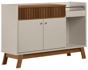 Buffet Aparador Carol 2 Portas Freijó e Off White 87x133 cm L04 - D'Rossi