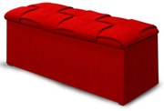 Calçadeira Baú Casal Queen 160cm Ravena Veludo Vermelho - Simbal - Vermelho