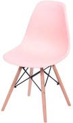 Cadeira Eames Polipropileno Salmao Base Madeira - 43038 Sun House