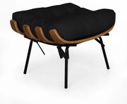 Puff Decorativo Sala de Estar Costela Rib Suede Preto