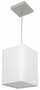 Lustre Pendente Quadrado Md-4007 Cúpula em Tecido 25/16x16cm Branco - Bivolt