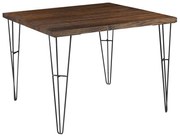 Mesa Sala de Jantar Cozinha Ludiana Quadrada 100cm Grafite Madeira Maciça Rustic Brown G54 - Gran Belo