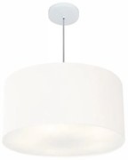 Lustre Pendente Cilíndrico Md-4101 Cúpula em Tecido 60x30cm Branco - Bivolt