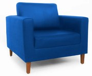 Poltrona Decorativa Gabriela Suede Azul Royal