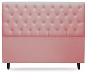 Cabeceira Cama Box Casal King 195cm Nicole Capitonê Suede Rosa - Sheep Estofados - Rosa