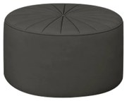 Puff Decorativo Sala De Estar Round Veludo Cinza G45 - Gran Belo