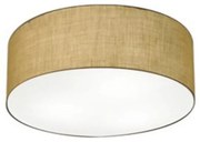 Plafon Cilíndrico Md-3047 Cúpula em Tecido 45x15cm Palha - Bivolt