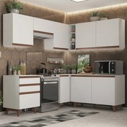 Armário de Cozinha Completa de Canto 392cm Branco Reims Madesa 01 Cor:Branco