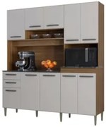 Armário de Cozinha Compacta 180cm Regina P11 Castanho/Off White - Mpoz