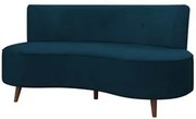 Sofá 2 Lugares para Sala Living 135cm Pés Palito Korah K04 Veludo Azul