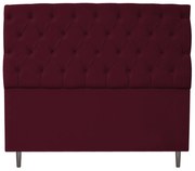 Cabeceira Estofada Liverpool 140 cm Casal Suede Bordô - ADJ Decor