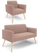 Namoradeira e Poltrona Pé Palito Natural Marisa Bouclê D03 - D'Rossi - Rose