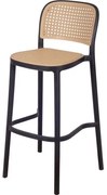 Banqueta Amis Palha Sextavada com Estrutura Polipropileno Preto 104 cm - 74411 Sun House