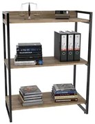 Estante Livreiro Prisma Estilo Industrial 80cm 3 Prateleiras C08 Carva