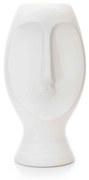 Vaso Decorativo Rosto em Cerâmica Branco 23,5x11 cm - D'Rossi