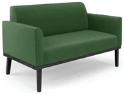 Sofá Namoradeira Base de Madeira Fixa Preto Marisa Suede  D03 - D'Rossi - Verde