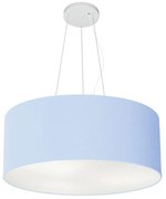 Lustre Pendente Cilíndrico Md-4047 Cúpula em Tecido 50x21cm Azul Bebê - Bivolt