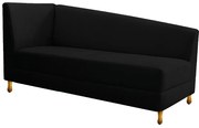 Recamier Valéria 140cm Lado Direito Suede Preto - ADJ Decor