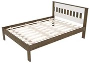 Cama de Casal CM8007 Nogal/Branco - Tecno Mobili