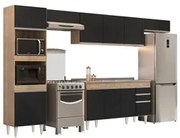 Armário de Cozinha Modulada 5 Peças CP15 Balcão com Pia Inox Castanho/