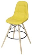 Banqueta Eames Botone Cor Amarela Base Madeira 1,13 MT (ALT) - 51764 Sun House