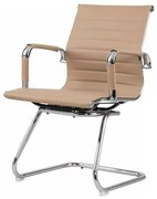 Cadeira Manhattan Fixa Courino Fendi Base Cromada - 73543 Sun House