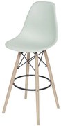 Banqueta Eames Polipropileno Verde Claro Base Madeira - 49378 Sun House