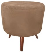 Puff Banqueta Decorativa Dora Redondo Suede - S06 - Marrom Rato