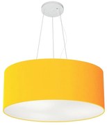 Lustre Pendente Cilíndrico Md-4047 Cúpula em Tecido 50x21cm Laranja - Bivolt