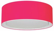 Plafon Duplo Cilíndrico Md-3037 Cúpula em Tecido 60x25cm Rosa Pink - Bivolt