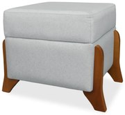 Puff Decorativo Micaela Linho Cinza