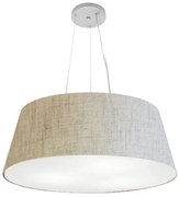 Lustre Pendente Cone Md-4072 Cúpula em Tecido 30/80x65cm Rustico Bege - Bivolt