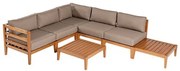 Conj. Sofa de Canto Ripado Fendi + Mesa Centro Cannes Mel - 72483 Sun House