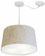 Lustre Pendente Cone Com Desvio Md-4277 Cúpula 30/40x45cm Rustico Bege - Bivolt