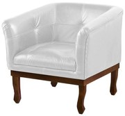 Poltrona Decorativa Noah Couro Branco G58 - Gran Belo