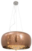 Pendente Metal Vidro Cristal 50Cm Yamamura - COBRE