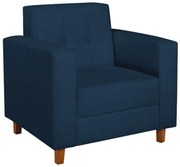 Poltrona Decorativa Denver Suede Azul Marinho - ADJ Decor