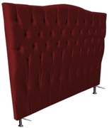 Cabeceira Cama Box Casal King 195cm Capitonê Sofia Suede Bordô - Sheep Estofados - Vermelho escuro