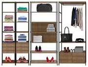 Quarto Modulado Closet 4 Módulos Estilo Industrial Steel Quadra Vermon