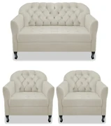 Kit Namoradeira e 02 Poltrona Julia A02 Corano - ADJ Decor