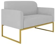 Poltrona Namoradeira 2 Lugares Base Industrial Dourada Maressa S10 Sue