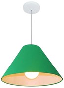 Lustre Pendente Cone Md-4078 Cúpula em Tecido 25/40x15cm Verde Folha - Bivolt