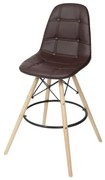 Banqueta Eames Botone Cor Cafe Base Madeira 1,13 MT (ALT) - 51766 Sun House