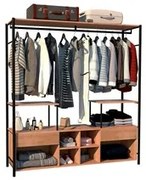 Guarda Roupa Closet Casal Industrial 174cm 2 Gavetas Barcelona Demoliç